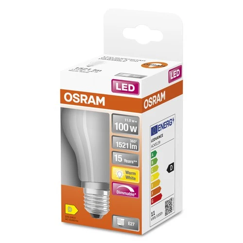 OSRAM LED Retrofit CLASSIC A DIM 100 FR 11 W/2700 K E27 , Warmweiß
