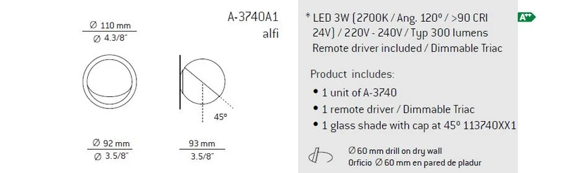 Estiluz Wandleuchte - Alfi A-3740A1