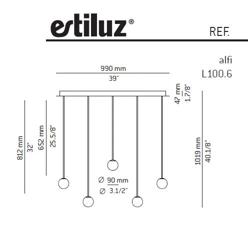 Estiluz Pendelleuchte -Alfi L100.6