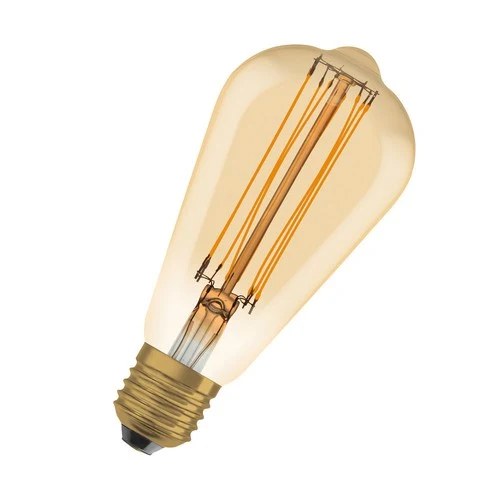 OSRAM Dimmbare LED-Lampen, Vintage-Edition, 60 Watts Ersatz, E27, ST64-shape, 2200 Kelvin, Warm Comfort Light, Klares Glas, single Pack