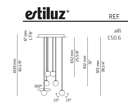 Estiluz Pendelleuchte -Alfi C50.6