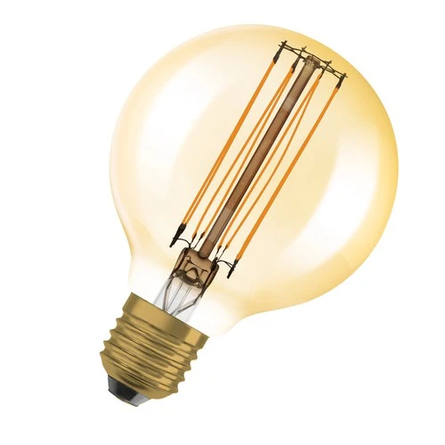 OSRAM Dimmbare LED-Lampen, Vintage-Edition, 60 Watts Ersatz, E27, G80, 2200 Kelvin, Warm Comfort Light, Klares Glas, single Pack