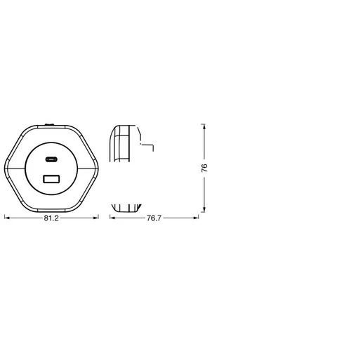 LEDVANCE LUNETTA HEXAGON Steckdosen-Nachtlicht, 5W, 5lm
