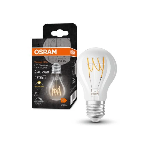 OSRAM Vintage 1906® Classic A LED-Lampe, 4,8W, 470lm , Warmweiß , E27