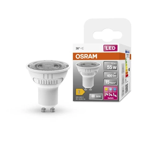 OSRAM LED SPOT PAR16 55 mit drei Lichtfarben, 4,2W, 400lm