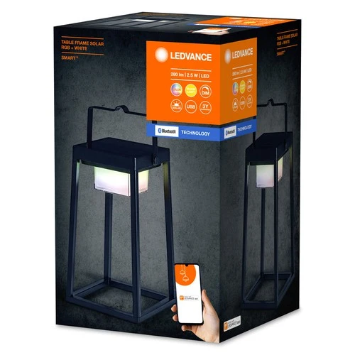 LEDVANCE SMART+ Outdoor Bluetooth Solar-Tischleuchte,schwarz,eckig