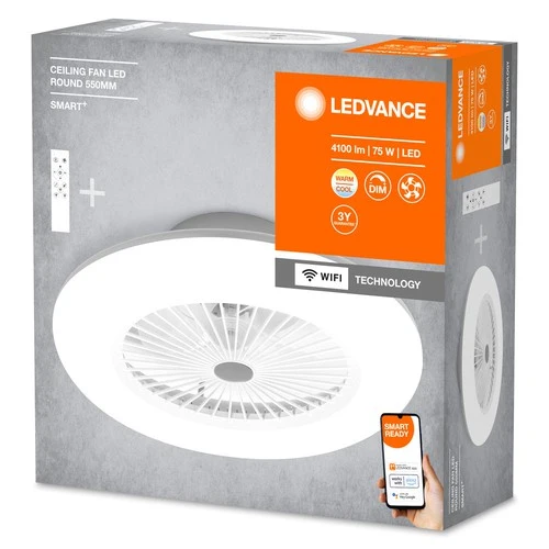 LEDVANCE Wifi SMART+ Deckenleuchte inkl. Deckenventilator 75W Tunable White 3000-6500K inkl. Fernbedienung
