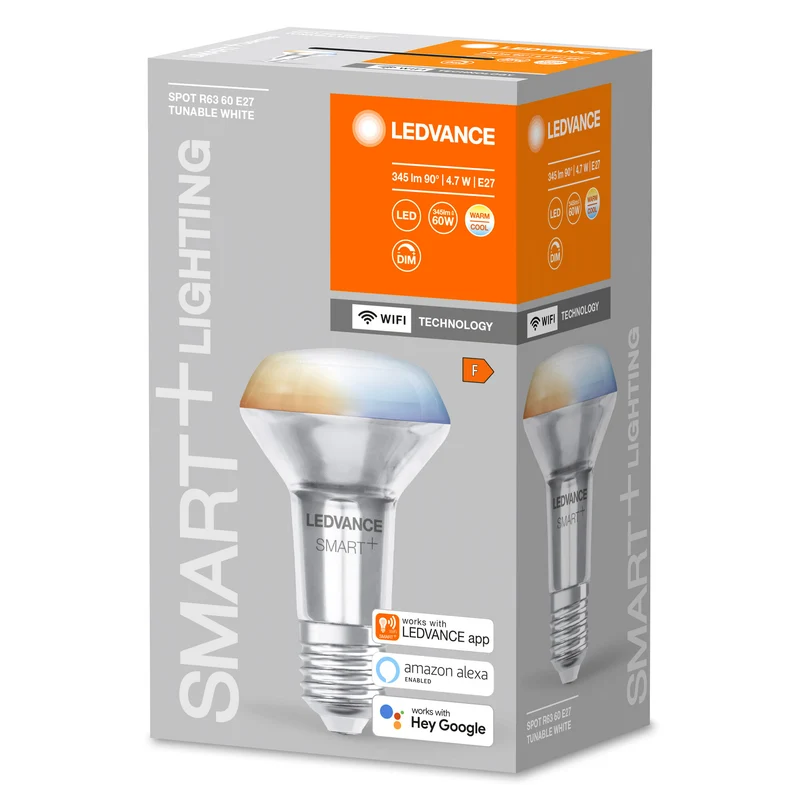 LEDVANCE SMART+ SPOT CONCENTRA Tunable White , LED-Lampe, Bleifreies Glas, 4,7 W, (ex 60 W), 345 lm, Lichtfarbe variabel, Wifi, Smartspeaker-Kompatibel, Dimmbar