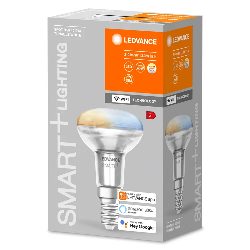 LEDVANCE SMART+ SPOT CONCENTRA Tunable White , LED-Lampe, Bleifreies Glas, 3,3 W, (ex 40 W), 210 lm, Lichtfarbe variabel, Wifi, Smartspeaker-Kompatibel, Dimmbar