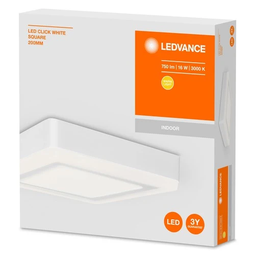 LEDVANCE LED CLICK White Deckenleuchte SQ 20cm 15 W