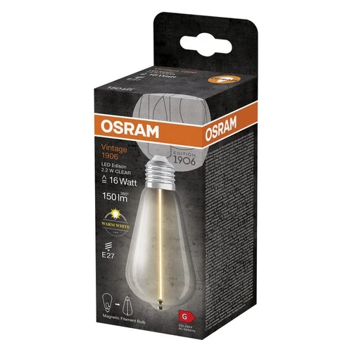 OSRAM Vintage 1906® Classic Edison LED-Lampe, 2,2W, 150lm , Warmweiß , E27