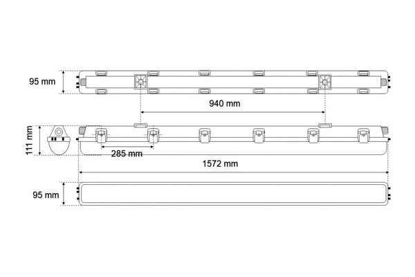 Feuchtraumleuchte 54W 1572mm