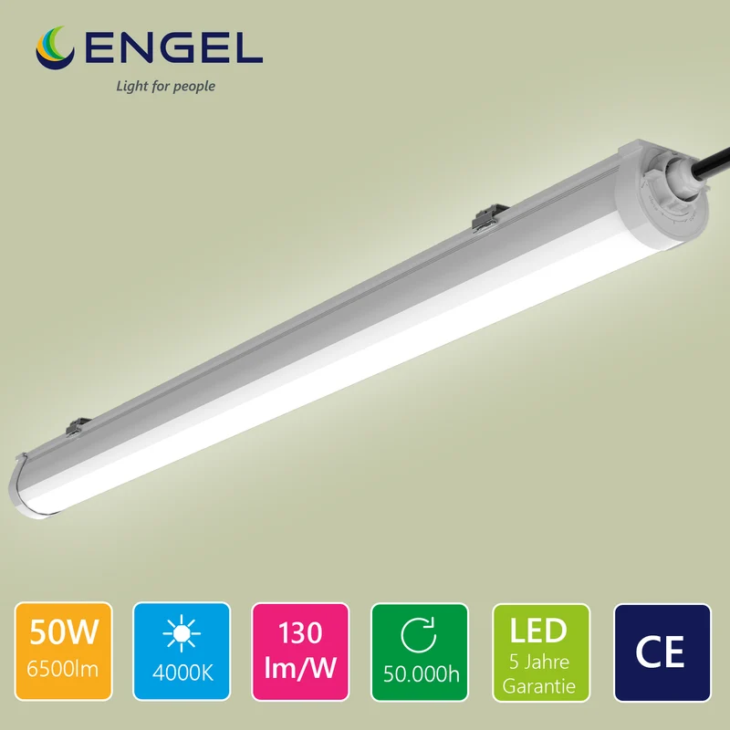 Engel Exton Standard LED Feuchtraumleuchte 60-120cm - IP65 Wasserdicht, mit 5 Jahren Garantie