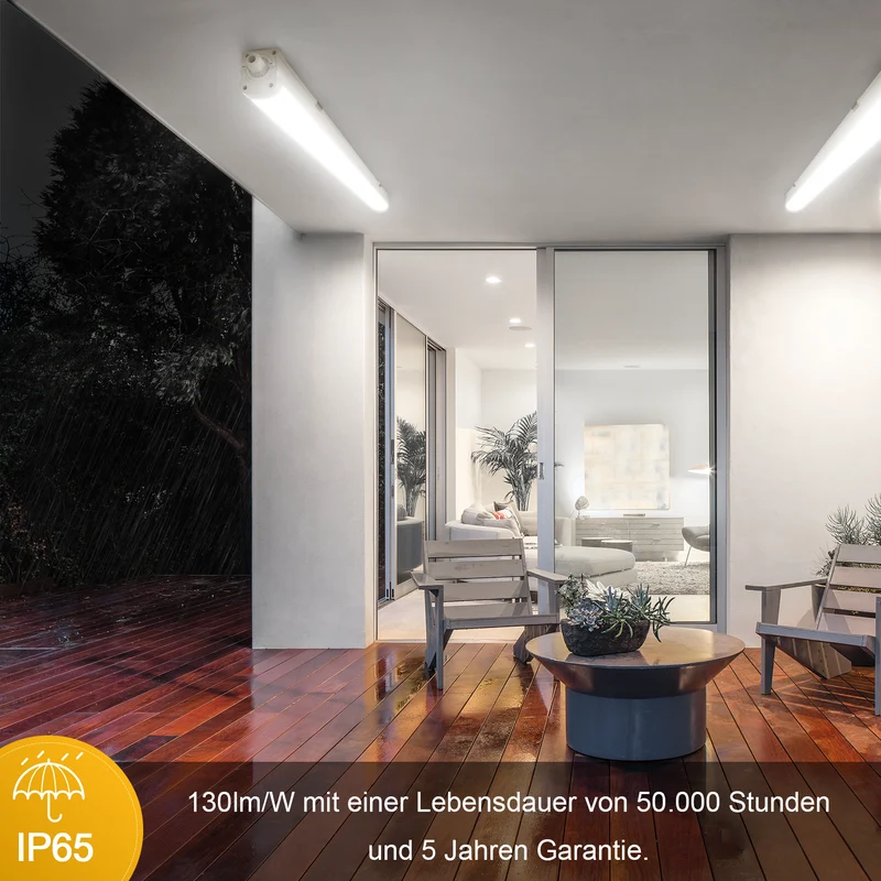 Engel Exton Plus LED Feuchtraumleuchte 60-150cm - IP65 Wasserdicht, Reihenschaltung mit 5 Jahren Garantie