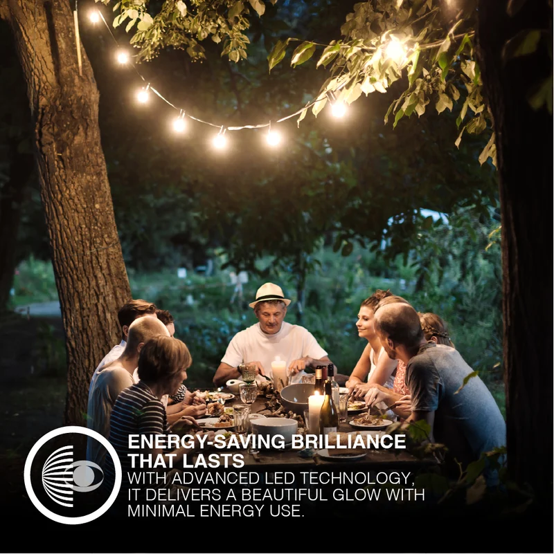LEDVANCE 24-ft Solar LED String Lights with Remote Control / Solar Panel, S14 Shatterproof Bulbs, Water / Damp Rated, Batteries / Accessories Included