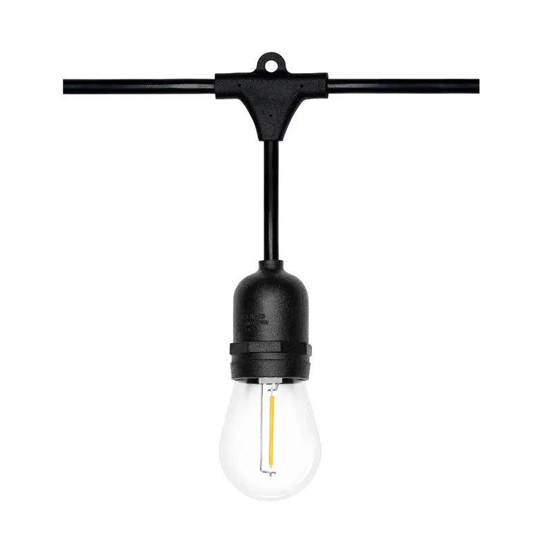 LEDVANCE 24-ft LED String Lights, Edison Shatterproof S14 Bulbs, Linkable, Indoor / Outdoor, IP65 Wet Rated, 2200K, Amber Glow, Extra Bulb Included