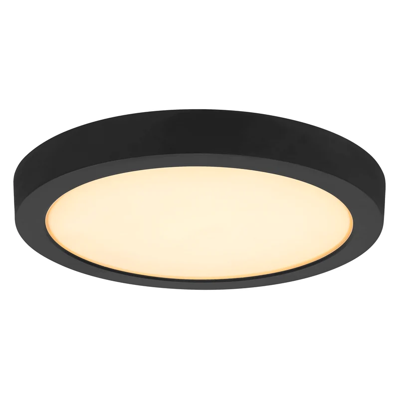 SYLVANIA 12" Flush Mount LED Fixture, 24W, 90 CRI, 1600 Lms, Hardwired, 3000K, Black