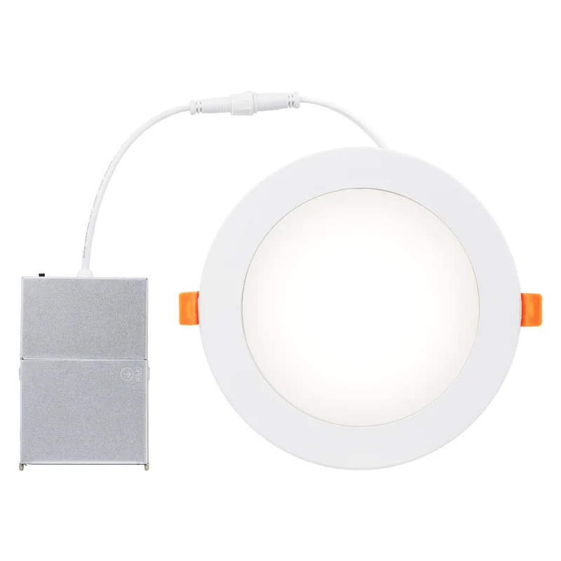SYLVANIA 6" Slim Microdisk Downlight, 12W, 5 CCT Select (2700K - 5000K), 1000 Lms, 90 CRI, Dimmable, Wet-Rated, White - 6 PK