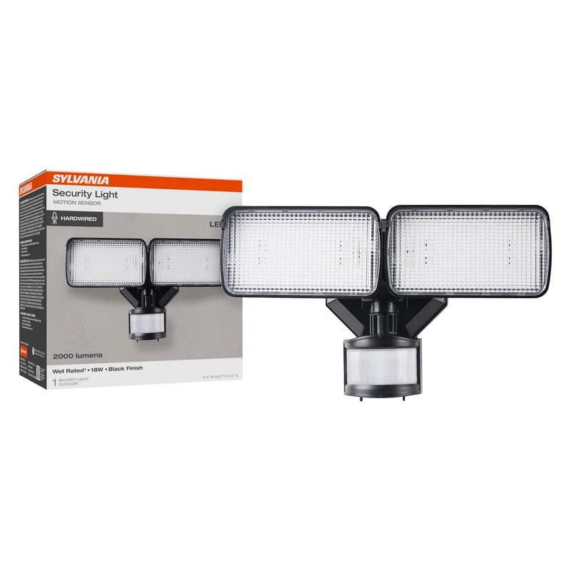 SYLVANIA 18W Security LED Light with Motion Sensor, Hardwired, 2000 Lms, Wet Rated, 5000K, Daylight