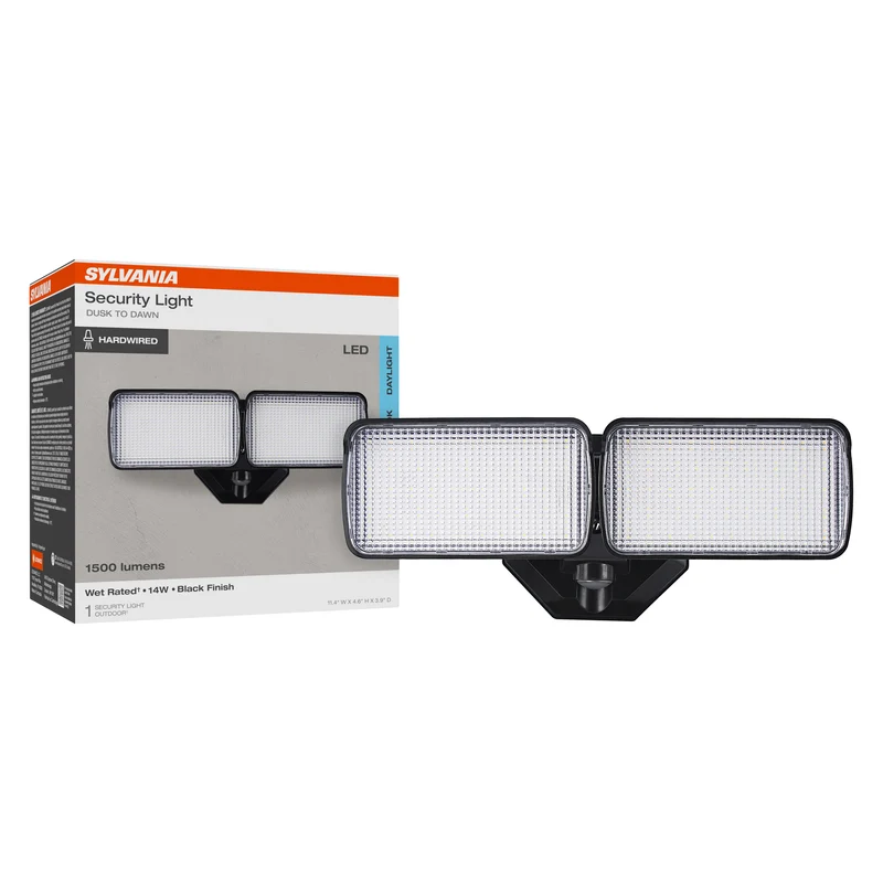 SYLVANIA 14W Dusk to Dawn Security LED Light, Hardwired, 1500 Lms, Wet Rated, 5000K, Daylight