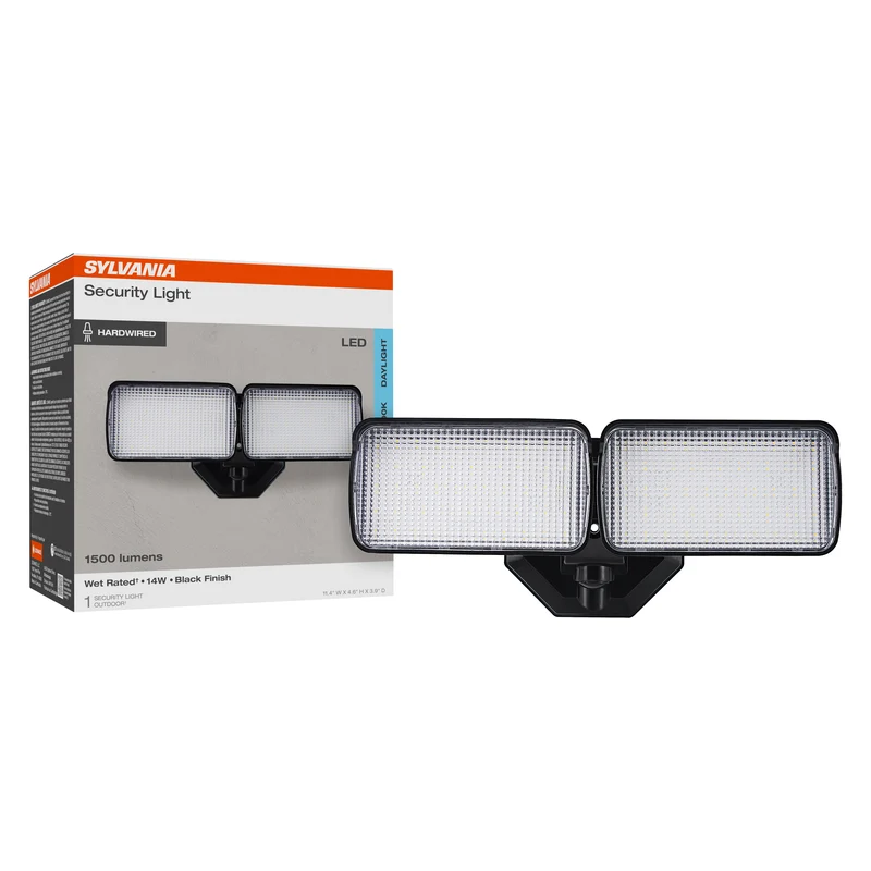 SYLVANIA 14W LED Security Light, Hardwired, Wet Rated, 1500 Lms, 5000K, Daylight