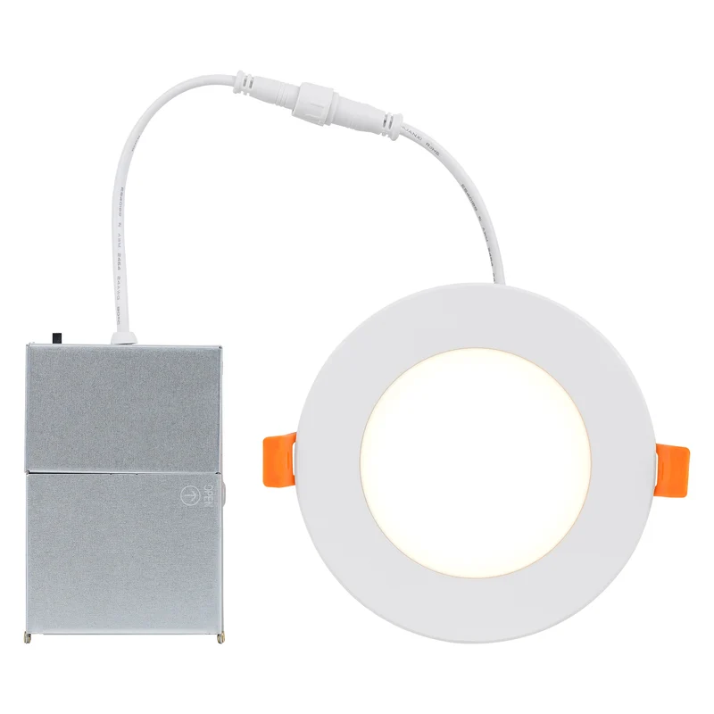 SYLVANIA 4" Slim Microdisk Downlight, 10W, 5 CCT Select (2700K - 5000K), 700 Lms, 90 CRI, Dimmable, Wet-Rated, White - 6 PK