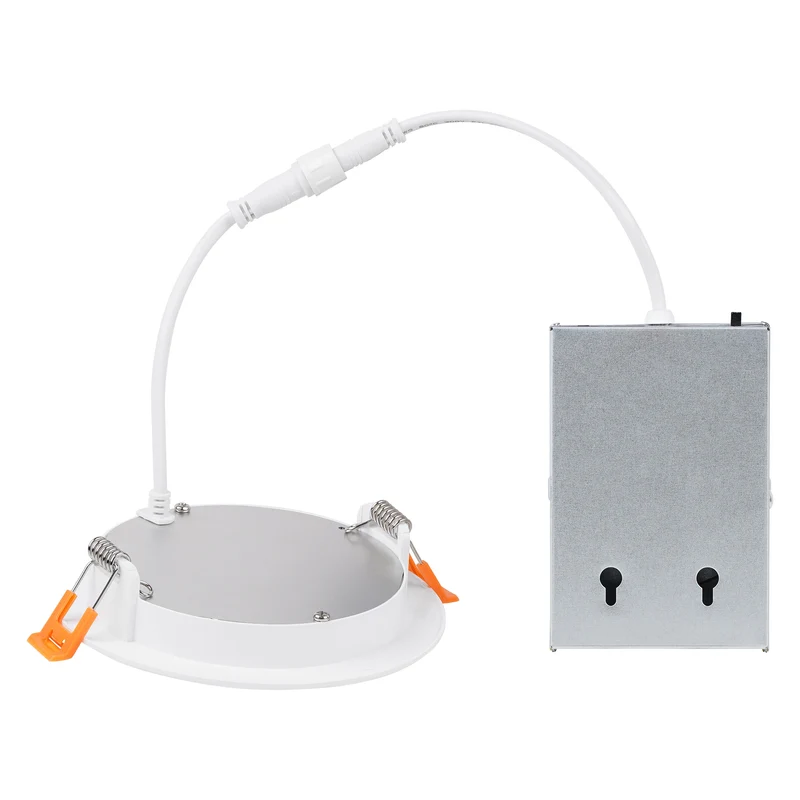 SYLVANIA 4" Slim Microdisk Downlight, 10W, 5 CCT Select (2700K - 5000K), 700 Lms, 90 CRI, Dimmable, Wet-Rated, White - 6 PK