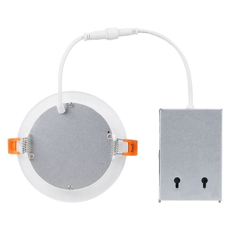 SYLVANIA 4" Slim Microdisk Downlight, 10W, 5 CCT Select (2700K - 5000K), 700 Lms, 90 CRI, Dimmable, Wet-Rated, White - 6 PK