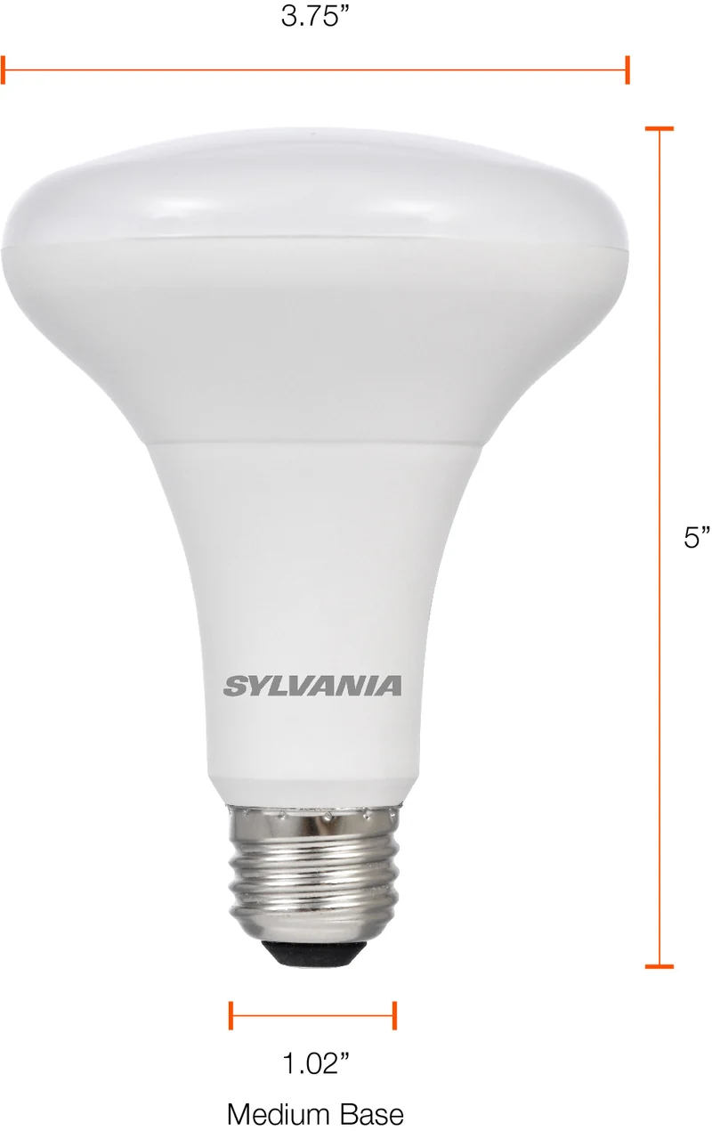 SYLVANIA LED Flood BR30 Light Bulb, 65W = 8W, 10 Year, 650 Lumens, Dimmable, 5000K, Daylight - 6K