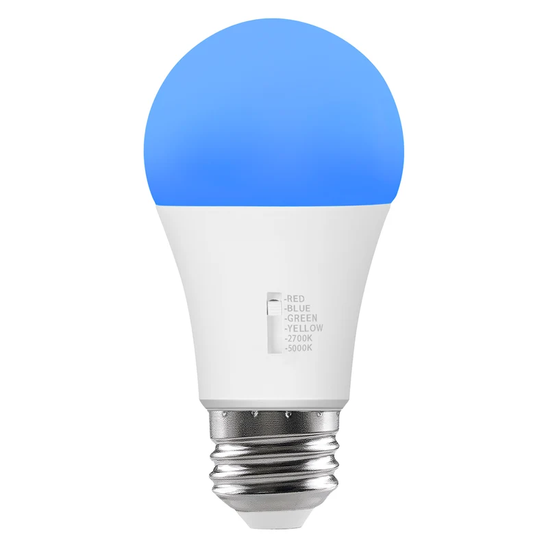 SYLVANIA 5 Color LED Light Bulb, Red / Blue / Green / Yellow / White, RGBW, 8W, A19, E26 Medium Base, 2700K/5000K
