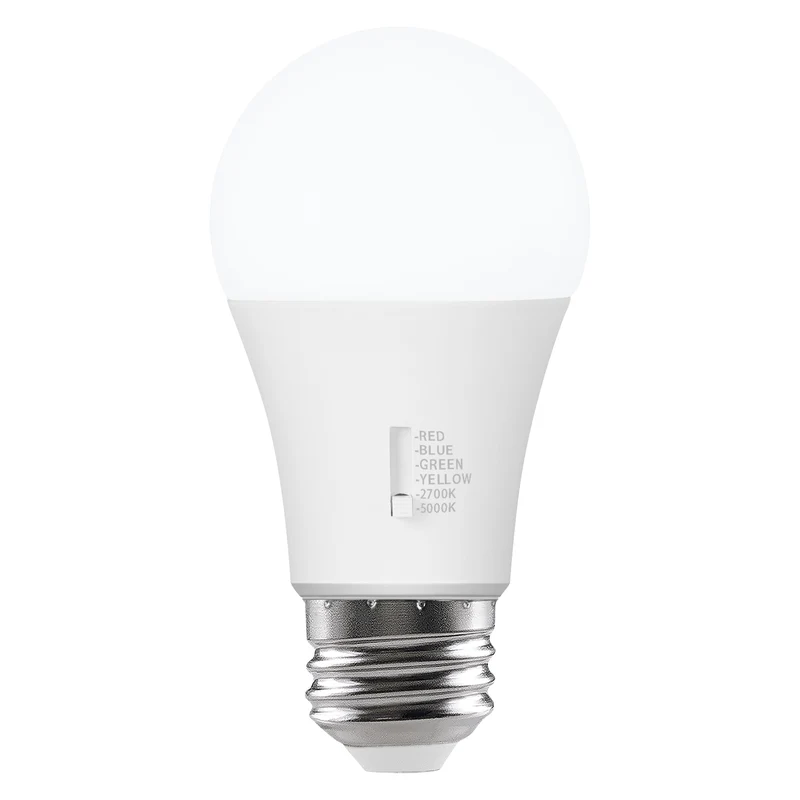 SYLVANIA 5 Color LED Light Bulb, Red / Blue / Green / Yellow / White, RGBW, 8W, A19, E26 Medium Base, 2700K/5000K