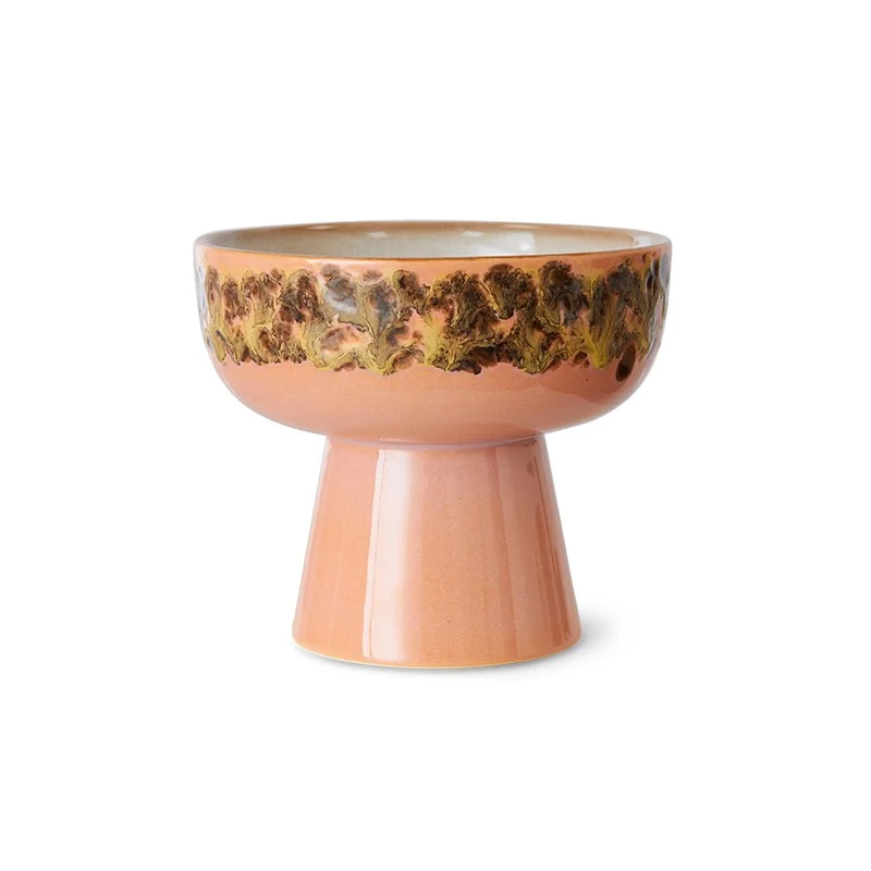 70's ceramics: tapas bowl on base lush, L