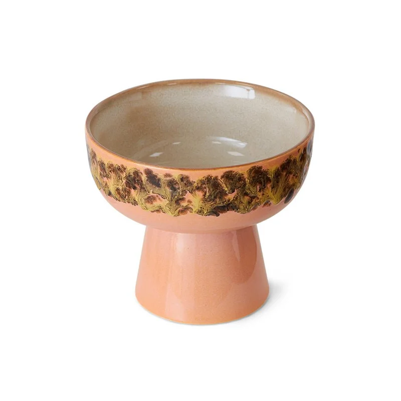 70's ceramics: tapas bowl on base lush, L