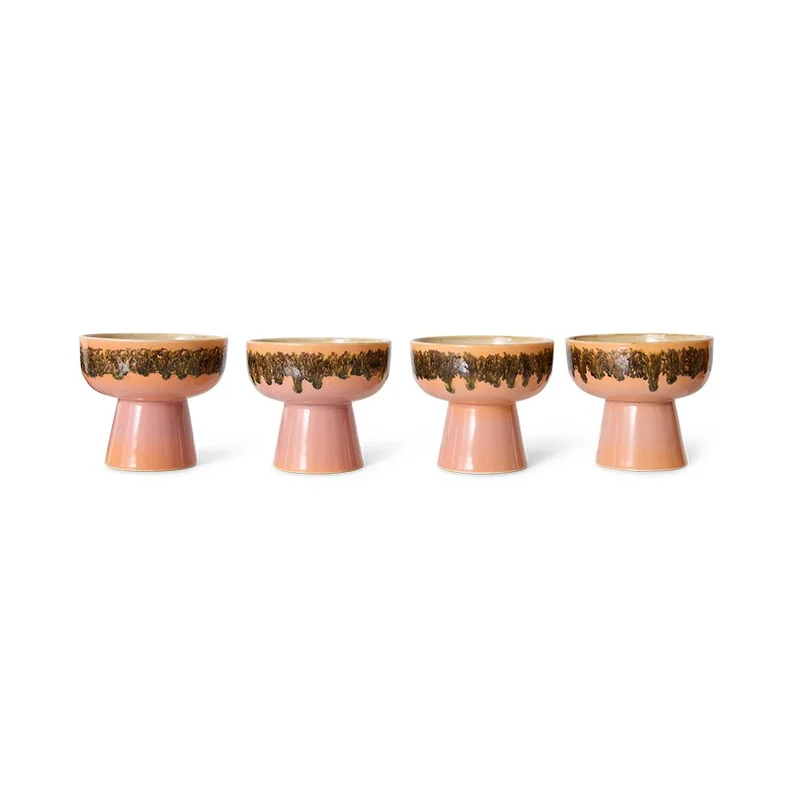 70's ceramics: tapas bowl on base lush, L