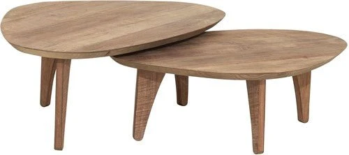 Couchtisch-Set Bliss Pebble Teak