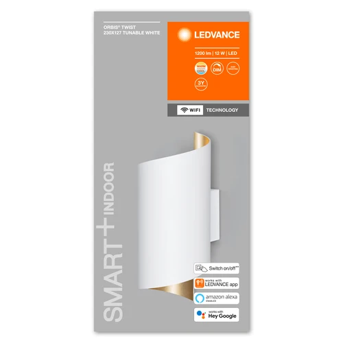 LEDVANCE Wifi SMART+ ORBIS TWIST LED Wandleuchte 23x12,7cm Tunable Weiß 12W / 3000-6500K weiß