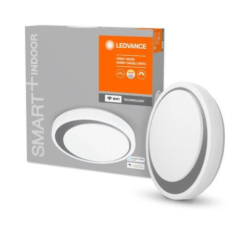 LEDVANCE Wifi SMART+ Orbis Moon LED Deckenleuchte Tunable Weiß 48cm 32W / 3000-6500K Grau