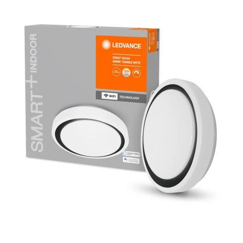 LEDVANCE Wifi SMART+ Orbis Moon LED Deckenleuchte Tunable Weiß 38cm 24W / 3000-6500K Schwarz
