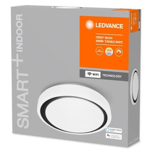 LEDVANCE Wifi SMART+ Orbis Moon LED Deckenleuchte Tunable Weiß 38cm 24W / 3000-6500K Schwarz