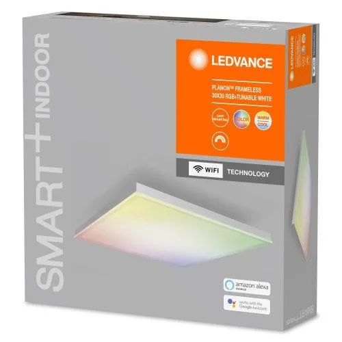 LEDVANCE Wifi SMART+ Planon Frameless LED Deckenleuchte RGBW mehrfarbig 30X30cm 20W / 3000-6500K