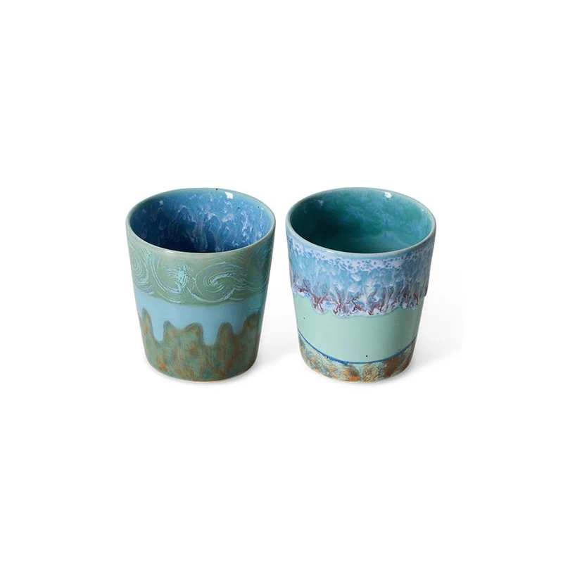 70's ceramics: Van Gogh Kaffeetassen, self portrait (set of 2)