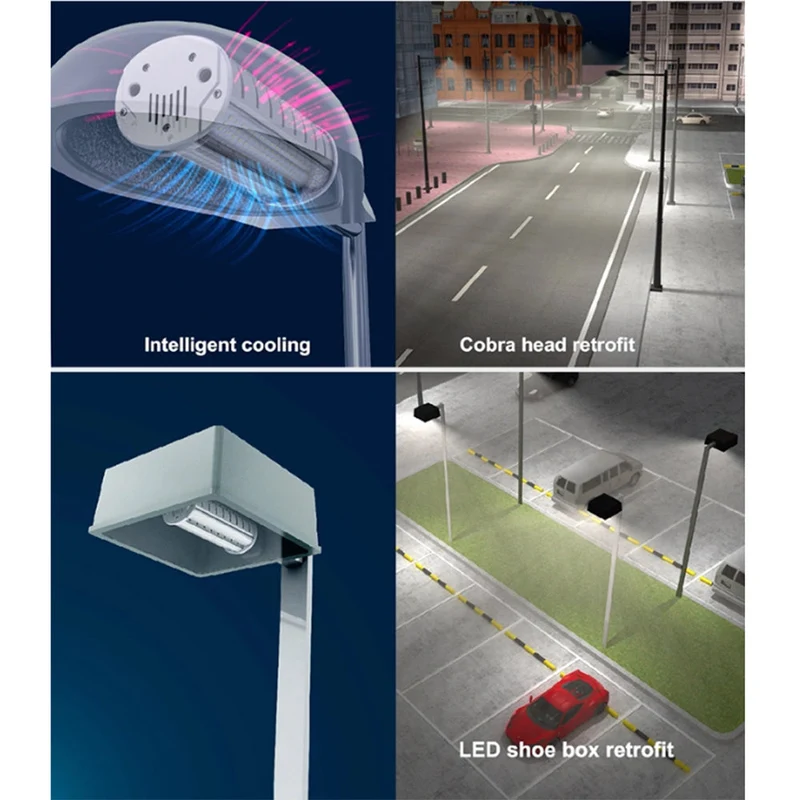 12 stycken (1 kartong) LED Gatulampa 180° 30W / 40W / 60W