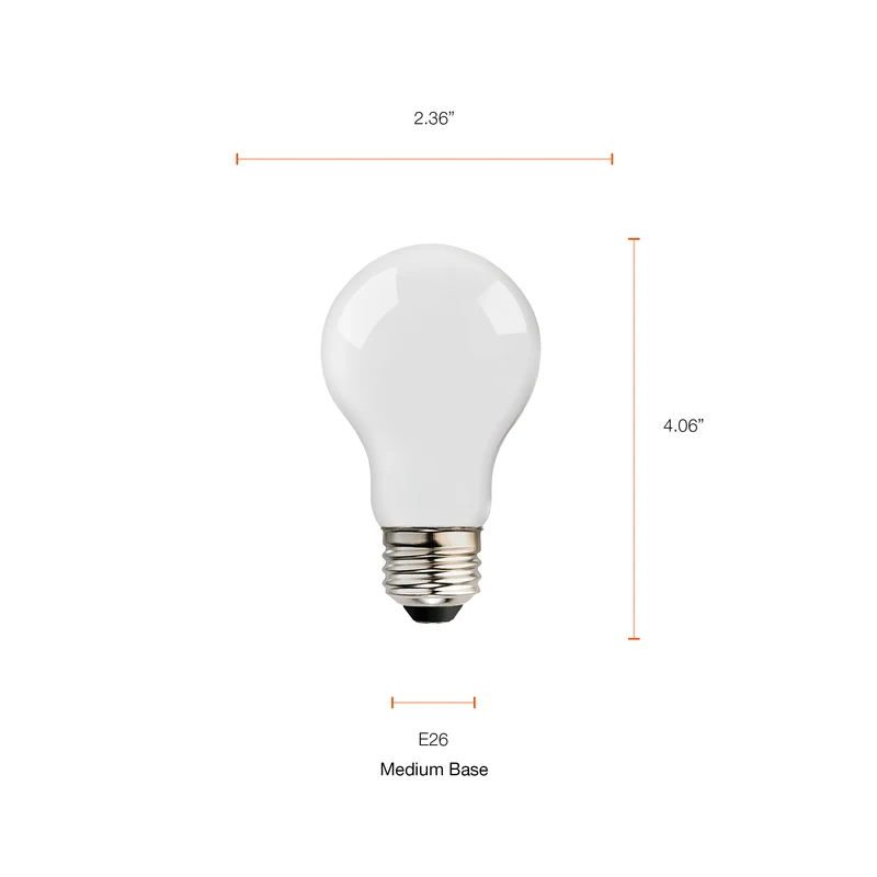 SYLVANIA LED TruWave A19 Light Bulb, 100W = 15W, 1600 Lumens, Medium Base, Dimmable, Frosted, 3500K, Bright White