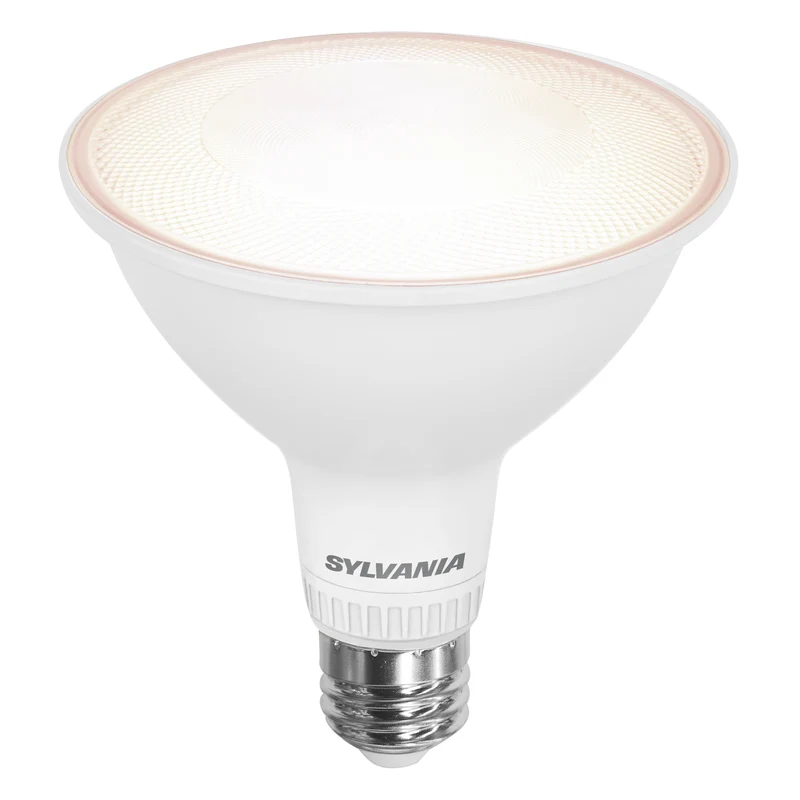 SYLVANIA TruWave PAR38 LED Light Bulb, 15.5W = 120W, 5 CCT Select 2700 / 3000 / 3500 / 4000 / 5000K, 40-Degree Angle, Dimmable, 1300 lms, Clear Finish