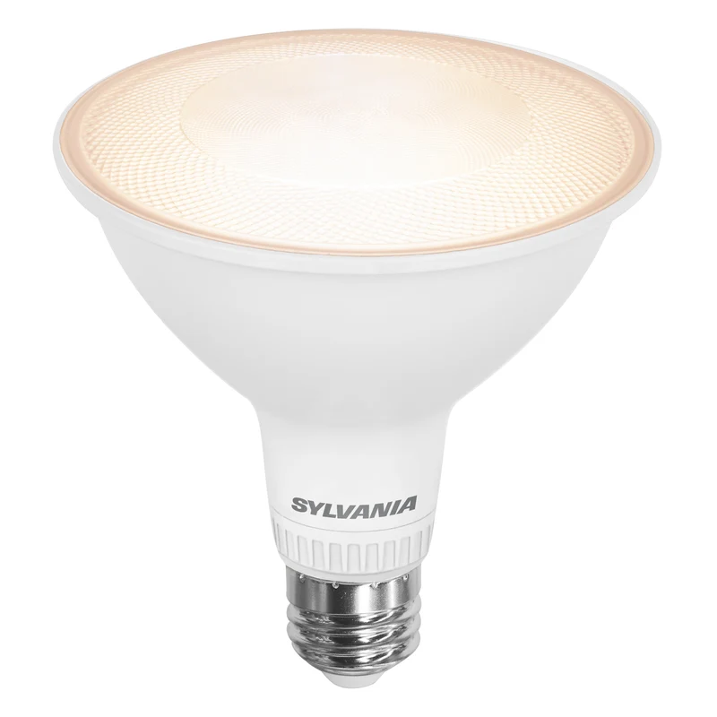 SYLVANIA TruWave PAR38 LED Light Bulb, 15.5W = 120W, 5 CCT Select 2700 / 3000 / 3500 / 4000 / 5000K, 40-Degree Angle, Dimmable, 1300 lms, Clear Finish