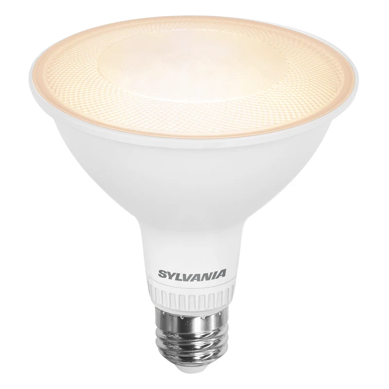 SYLVANIA TruWave PAR38 LED Light Bulb, 15.5W = 120W, 5 CCT Select 2700 / 3000 / 3500 / 4000 / 5000K, 40-Degree Angle, Dimmable, 1300 lms, Clear Finish