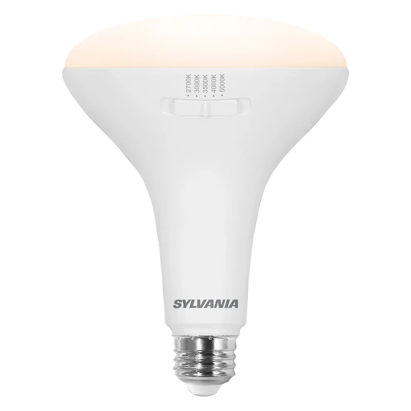 SYLVANIA TruWave BR40 LED Light Bulb, 13W = 85W, 5 CCT Select 2700 / 3000 / 3500 / 4000 / 5000K, Dimmable, 1100 lms, Frosted Finish