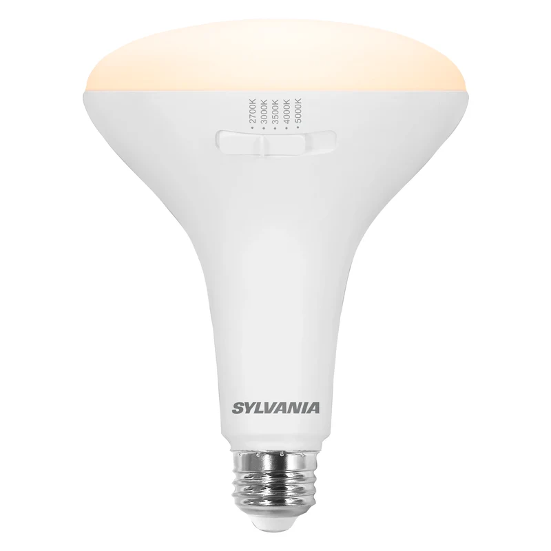 SYLVANIA TruWave BR40 LED Light Bulb, 13W = 85W, 5 CCT Select 2700 / 3000 / 3500 / 4000 / 5000K, Dimmable, 1100 lms, Frosted Finish