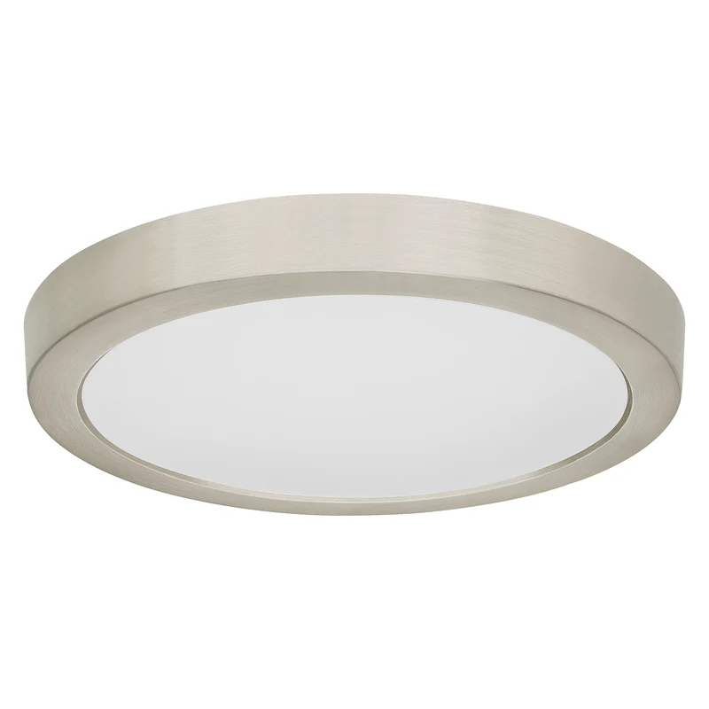 SYLVANIA 12" Flush Mount LED Fixture, 24W, 5 Color Select (2700K - 5000K), 90 CRI, 1600 Lms, Hardwired, Brushed Nickel