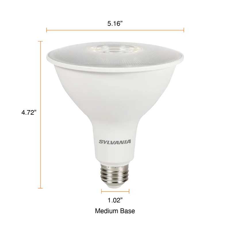 SYLVANIA ECO LED PAR38 Light Bulb, 90W = 14W, 7 Year, Non-Dimmable, 1000 Lms, Clear, 4000K, Cool White – 2 PK